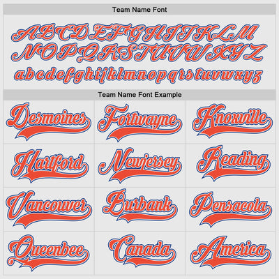 Custom White Orange-Royal Hockey Jersey