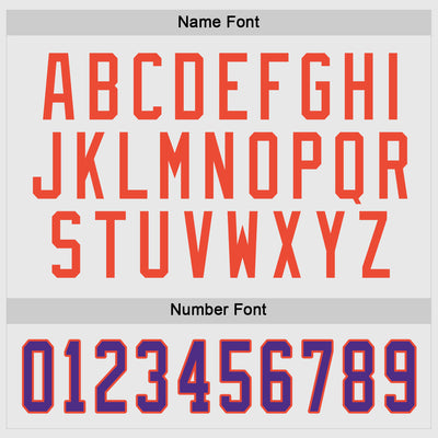 Custom White Purple-Orange Hockey Jersey