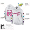 Custom Stitched White Pink-Black 3D Pattern Design Pastel Butterfly Sports Pullover Sweatshirt Hoodie