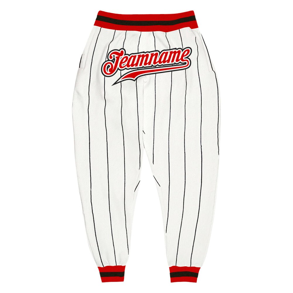 X-1 Black Pinstripe White Custom Sublimated Baseball Pants | YoungSpeeds