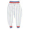 Custom White Royal Pinstripe Royal-Red Sports Pants