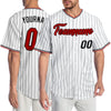 Custom White Black Pinstripe Red-Black Authentic Baseball Jersey