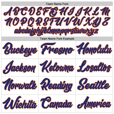 Custom White Royal Pinstripe Royal-Orange Authentic Baseball Jersey