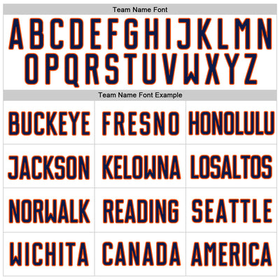 Custom White Navy-Orange Authentic Baseball Jersey