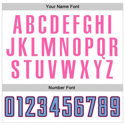 Custom White Light Blue-Pink Authentic Baseball Jersey