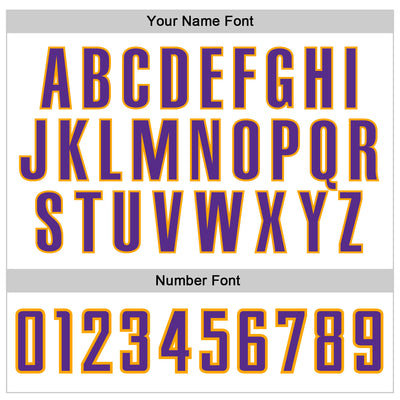 Custom White Purple Pinstripe Purple-Gold Authentic Baseball Jersey