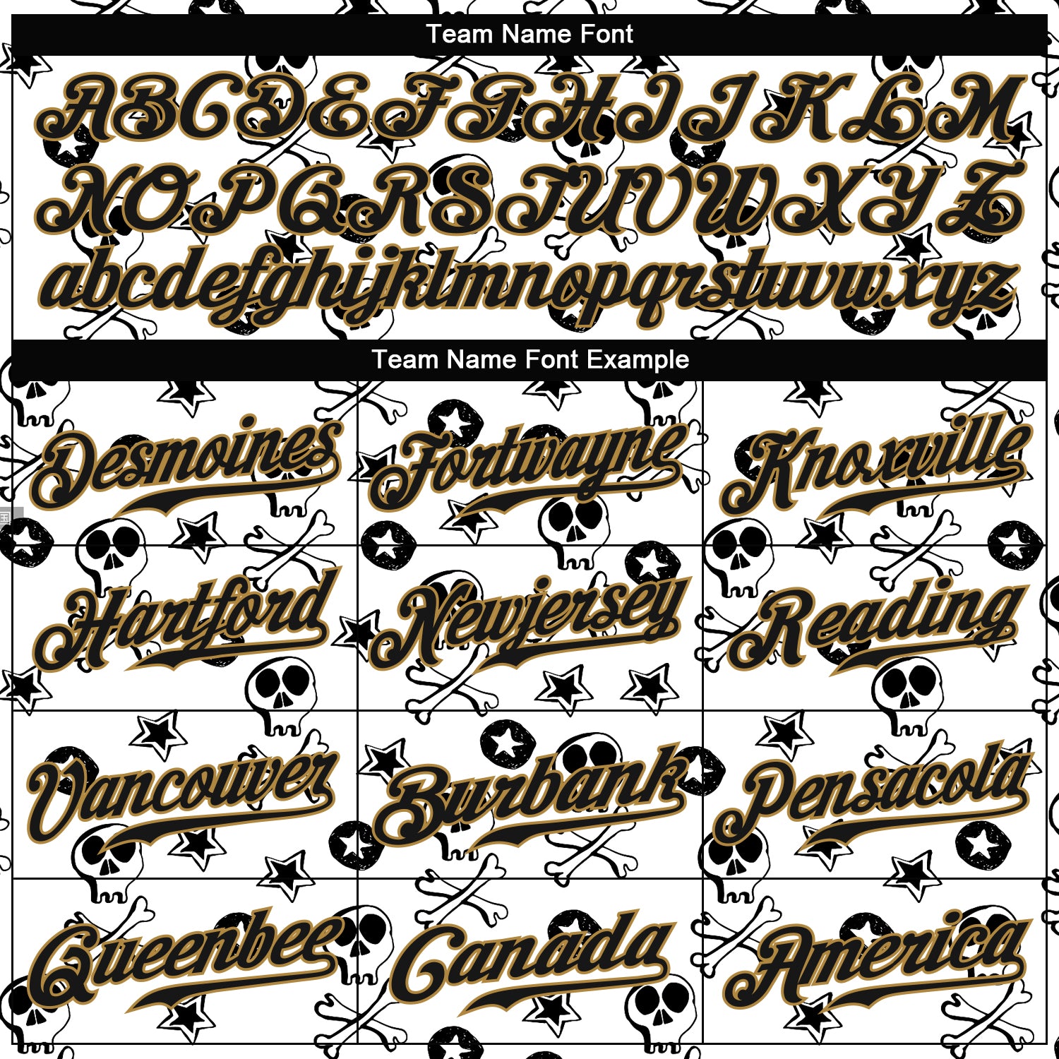 Custom White Black-Old Gold 3D Skull Fashion Authentic Baseball Jersey