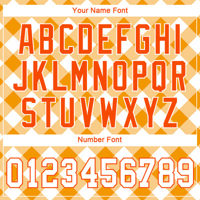 Custom White White-Orange 3D Pattern Design Orange Plaid Authentic Baseball Jersey