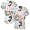 Custom White White-Light Pink 3D Pattern Design Teddy Bears Authentic Baseball Jersey