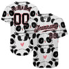 Custom White Black-Medium Pink 3D Pattern Design Pandas Authentic Baseball Jersey