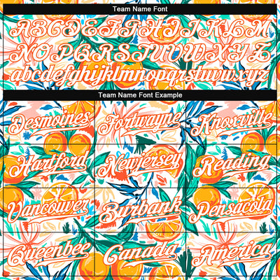 Custom White Orange 3D Pattern Design Fruit Authentic Baseball Jersey