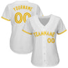 Custom White White-Gold Authentic Baseball Jersey